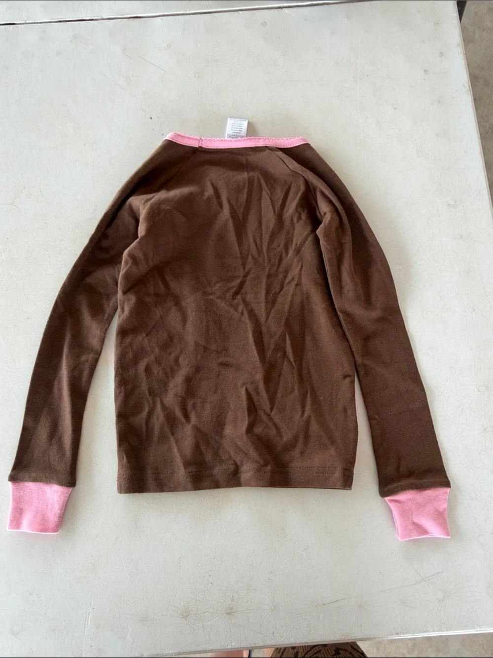 NWT Gymboree Long-Sleeve Pajama Top with Pink and Light Blue Flower Appliqués